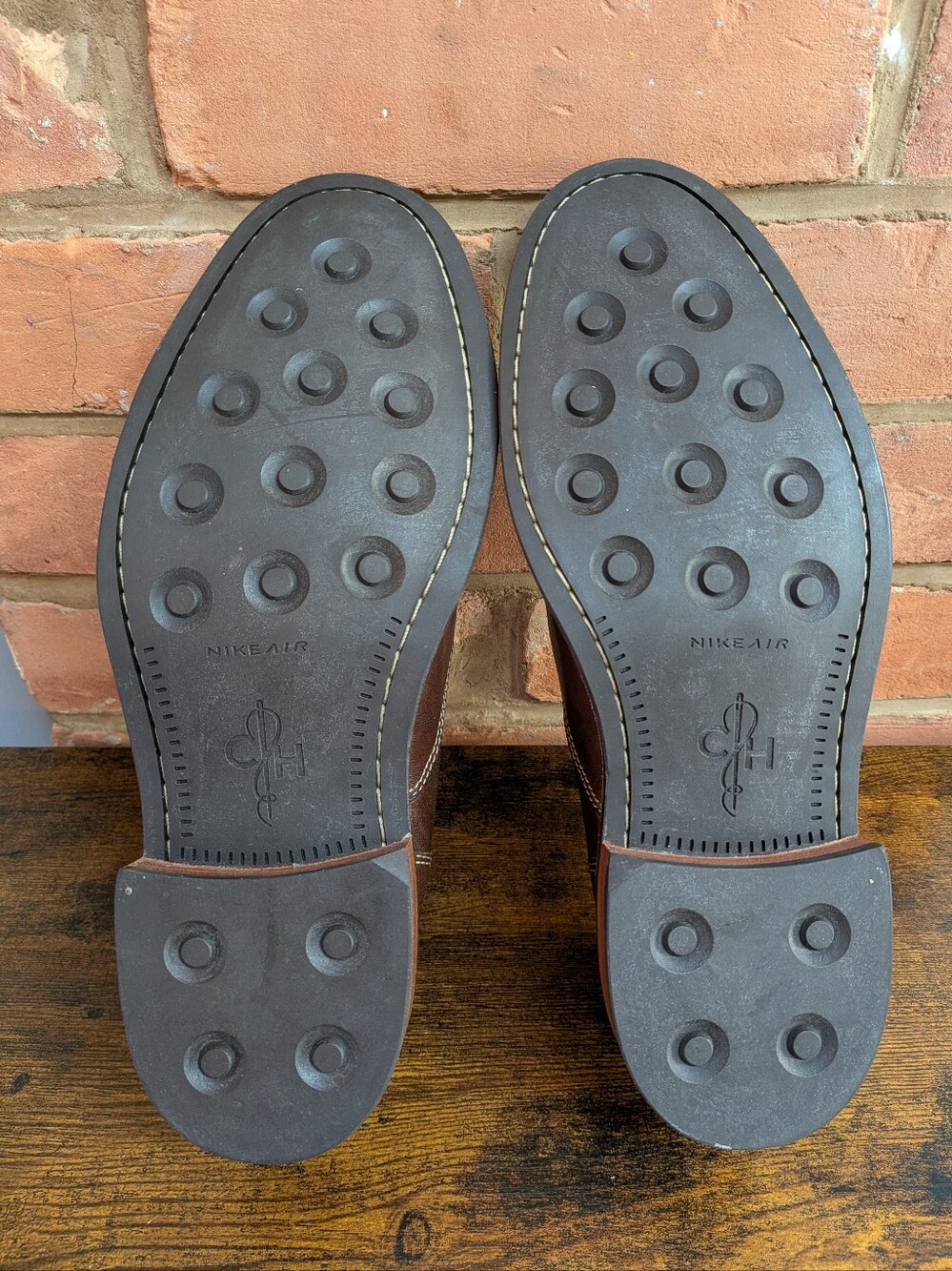Cole Haan Nike Air Brown Leather Slip On Loafers Men's Size 7.5 US - Picture 6 of 9